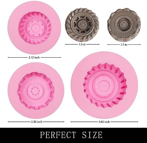 Tire Fondant Molds Silicone Set of 3 for Cakepops and Cupcakes