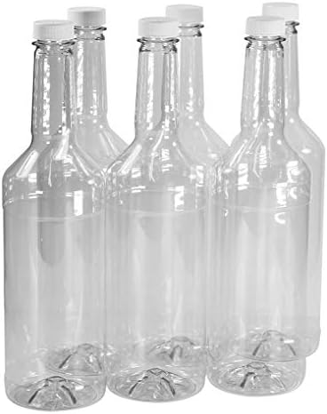 Pinnacle Mercantile 32 oz Long Neck Plastic Bottles Empty Reusable BPA-Free