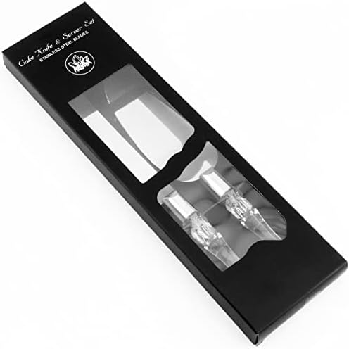 Adorox Cake Knife and Server Set with Acrylic Faux Crystal Handles