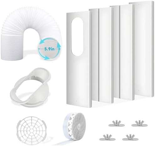 Portable AC Window Vent Kit with 59 Inch Exhaust Hose