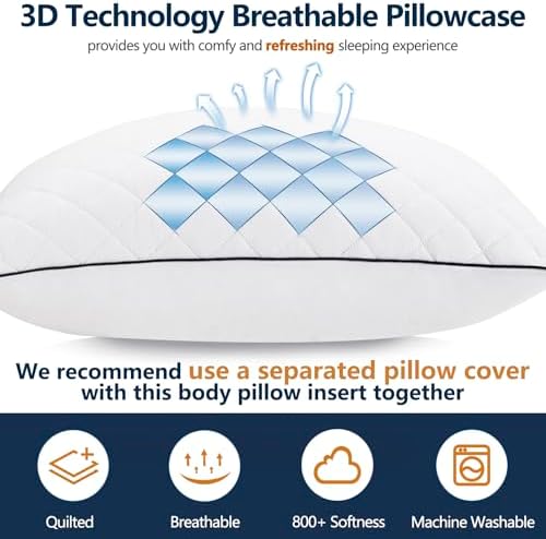 Cooling Memory Foam Body Pillow Insert for Adults
