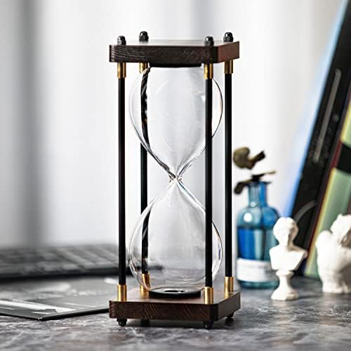 Fillable Hourglass Timer with Black Wooden Frame 1