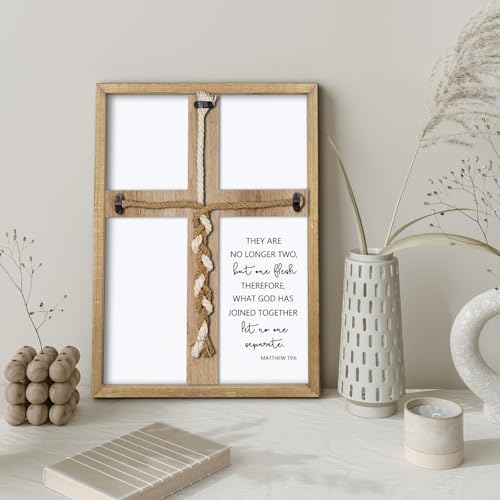 Matthew 196 Unity Cross Wedding Sign 15x10 Wood