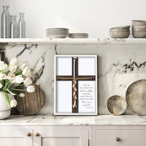 Matthew 196 Unity Cross Wedding Sign Wall Decor White