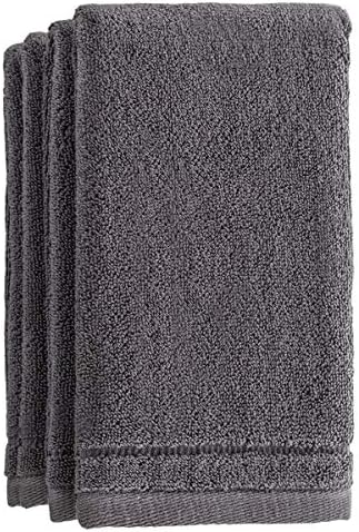 Creative Scents Cotton Fingertip Towels Set 4 Pack Grey