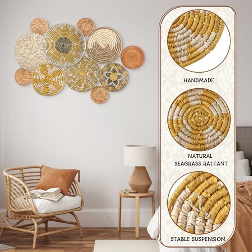 Tatuo 11 Pcs Boho Wall Basket Decor Set