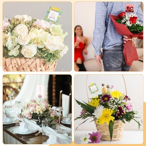 YUXIANLB 40 Pcs Gold Metal Wire Floral Place Card Holders