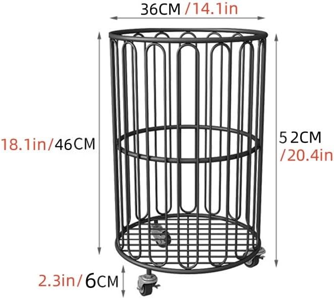 Floor Standing Storage Rack With Wheels and Laundry Basket
