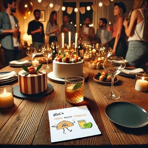 Taco and Tequila Cocktail Napkins 50 Pack White