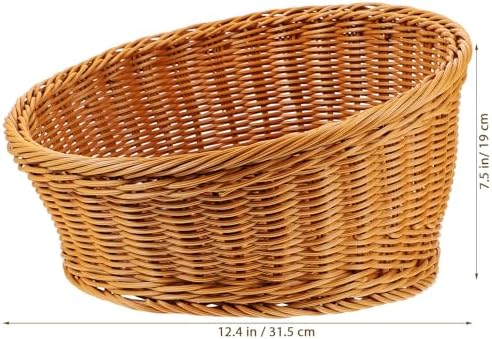 Amosfun Round Bread Basket Fruit Basket Storage Basket 12x12x75 Inch