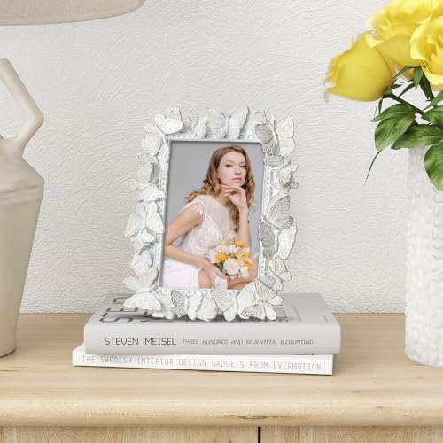 Axeman 4x6 Picture Frame with Tempered Glass and Butterfly Resin