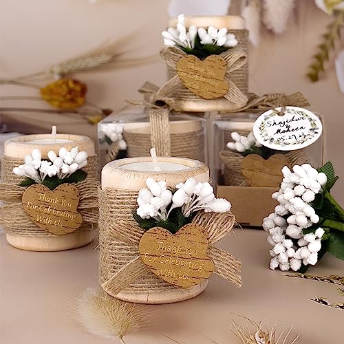 30 Pack Wood Tealight Candle Holders for Wedding Favors