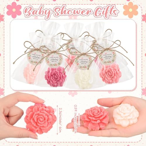 Demissle 20 Piece Flower Mini Soap Gift Set for Wedding and Party
