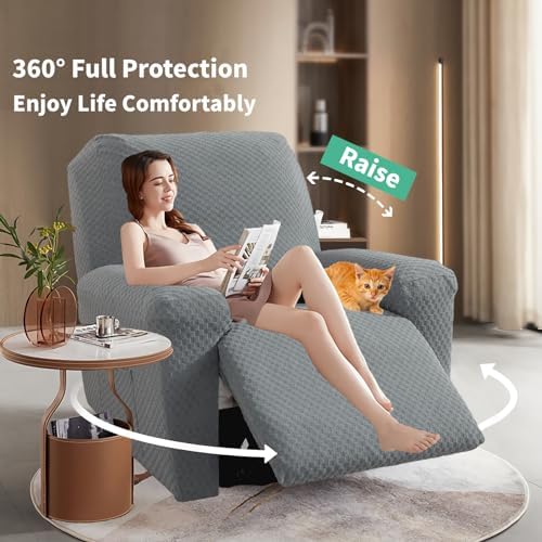 YEMYHOM 4 Piece Stretch Recliner Slipcover with Side Pocket