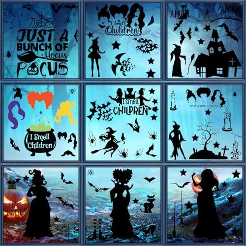 99PCS Halloween Window Stickers Silhouette Decorations