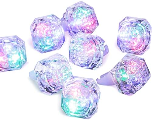 Hicarer 8 Piece LED Light Up Ring Set for Party Favors