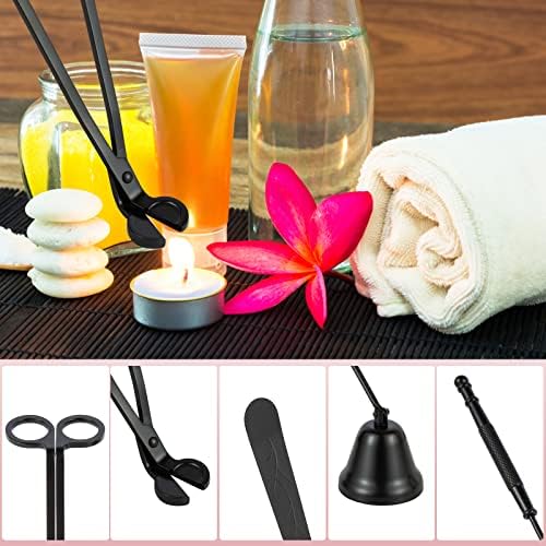 Calary 3 in 1 Candle Care Kit with Snuffer Trimmer and Dipper Black