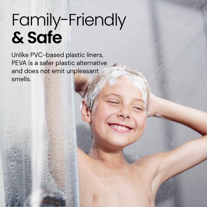 LiBa Waterproof Shower Curtain 72x72 PEVA Non-Toxic