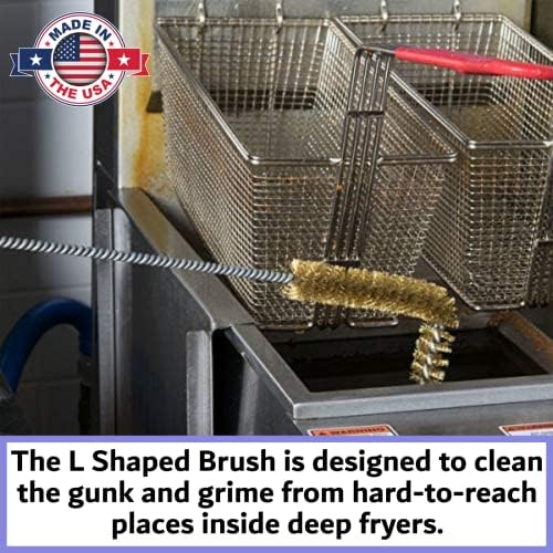 L-Shaped Deep Fryer Cleaning Brush 750F Heat Resistant