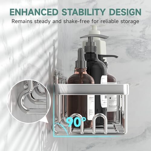 Veken Rustproof Waterproof Shower Caddy 6-Pack Set Silver