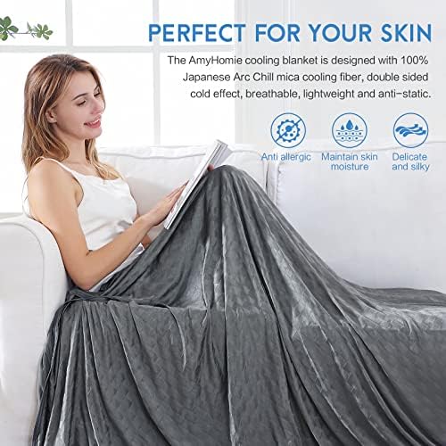 AmyHomie Cooling Blanket Queen Size 90x90 Double Sided