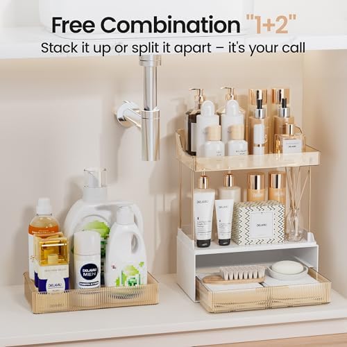 Delamu 2-Tier Makeup Organizer for Bathroom Storage