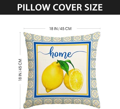 Yarcooly Summer Lemon Throw Pillow Covers