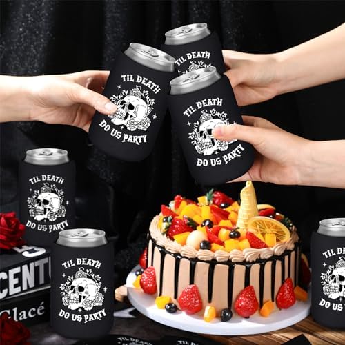 50 Pcs Till Death Beverage Sleeves for Gothic Halloween Parties