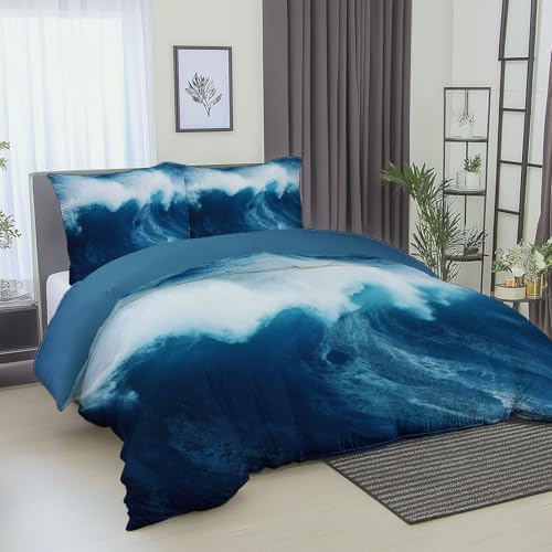 Blue Duvet Cover Twin XL Set with Matching Pillowcases