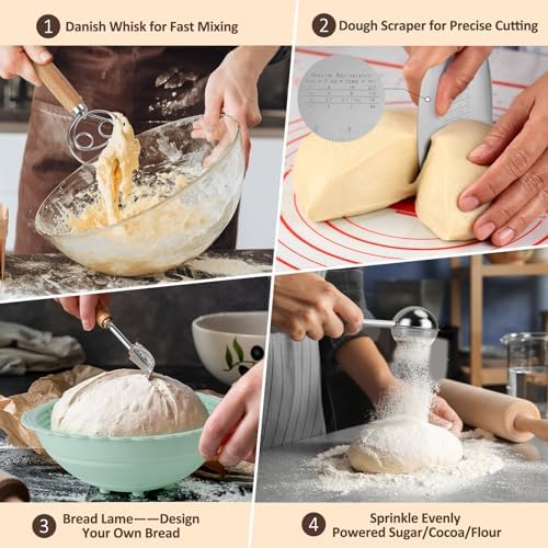 Neddie Upgraded Silicone Banneton Proofing Basket Set of 2