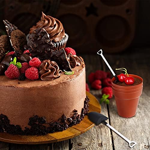 Patelai 50 Set Flowerpot Cake Cups with Shovel Spoons