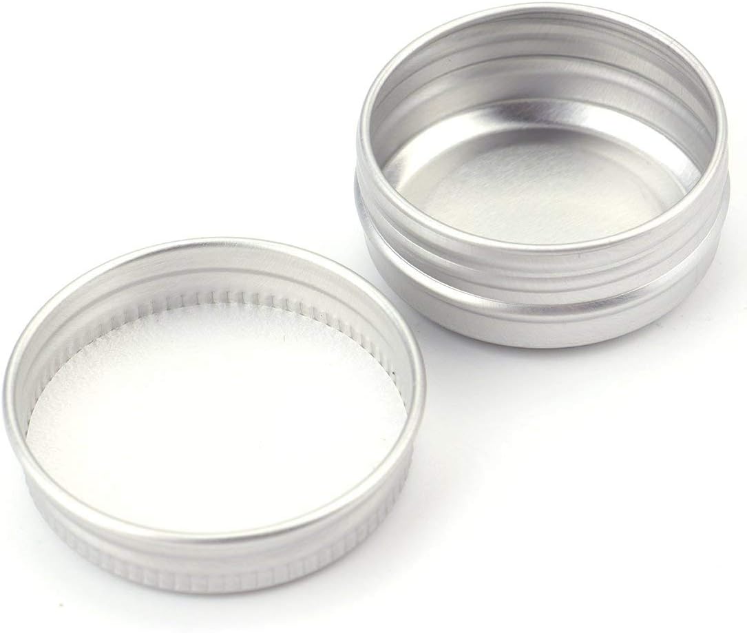 Tosnail 96-Pack Mini Round Aluminum Tins with Screw Lids