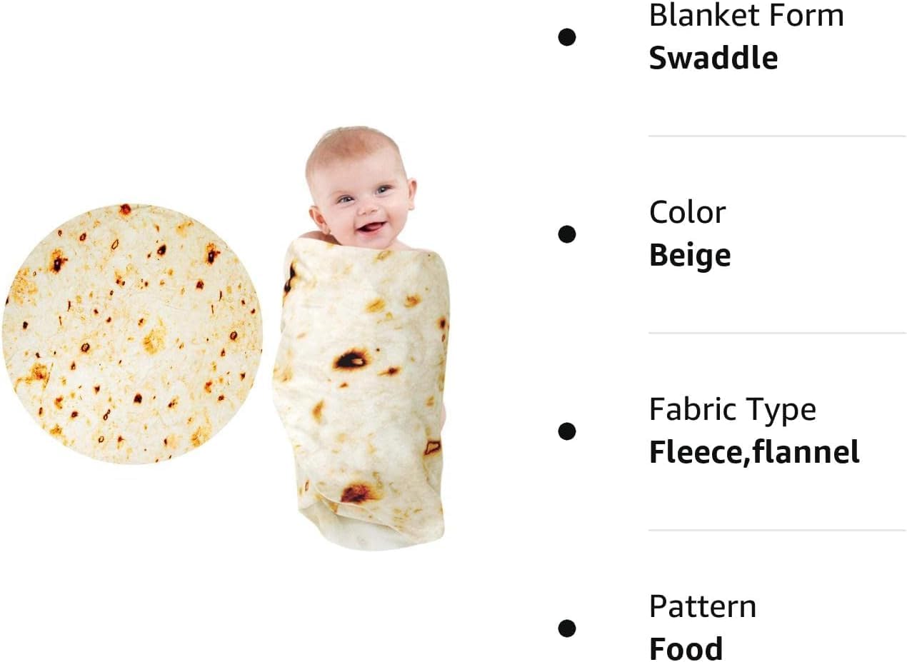 Tortilla Blanket for Baby 285 GSM Soft Flannel Wrap