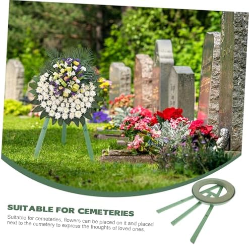 Happyyami Fresh Flower Stand for Funeral Wreaths Adjustable Tripod Rack