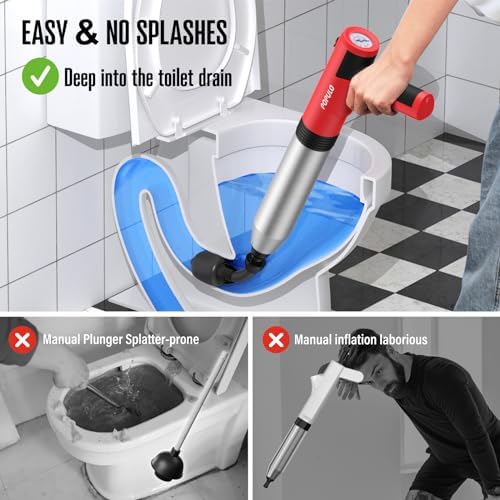 POPULO Electric Toilet Plunger High Pressure Drain Unclogger