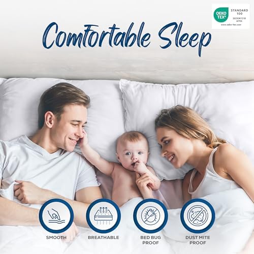 Utopia Bedding 4 Pack Waterproof Pillow Protectors with Zipper