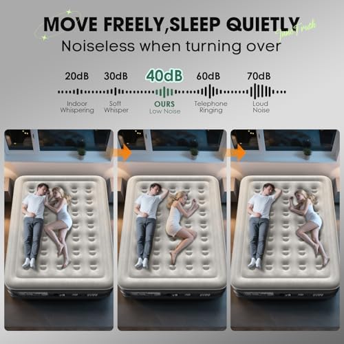 InnoTruth Queen Air Mattress with Built in Pump 18 Raised Colchones 650lb Capacity