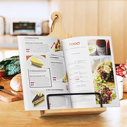 Stylish Cookbook Stand with Chalkboard Eraser