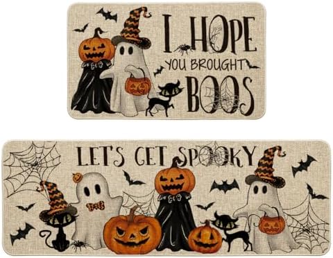 Artoid Mode Halloween Spider Web Kitchen Mats Set of 2