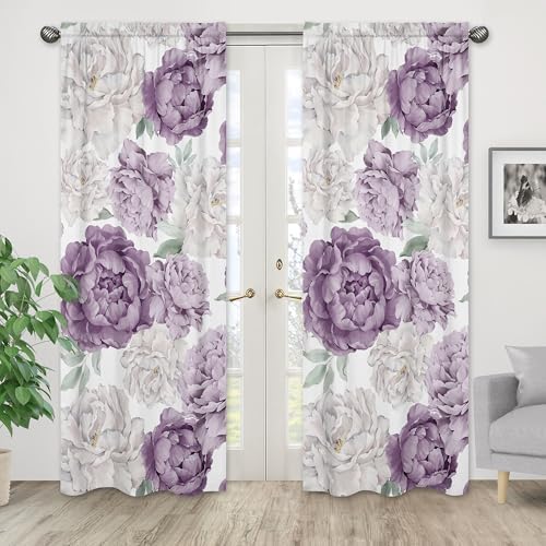 Sweet Jojo Designs Lavender Purple Boho Curtain Panels Set of 2