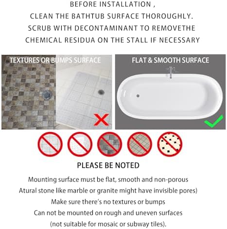 Yimobra Non-Slip Bathtub Mat with Suction Cups and Drain Holes