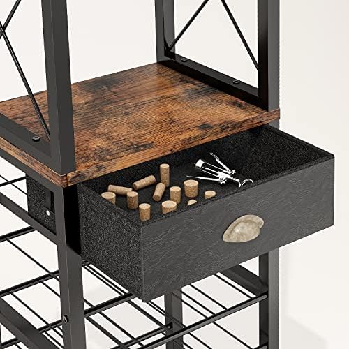 Homeiju Freestanding Wine Rack with 4 Tiers and Tabletop