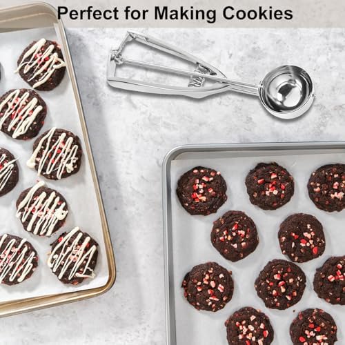 Cookie Scoop Set of 3 Silver Large Medium Small