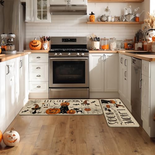 Artoid Mode Halloween Spider Web Kitchen Mats Set of 2