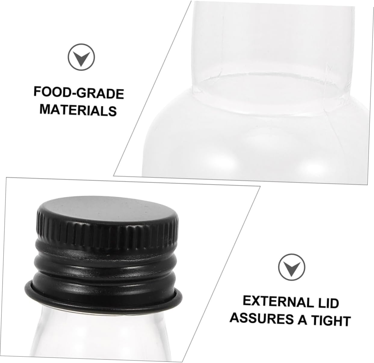 50pcs Clear Glass Shot Bottles with Caps for Home Brewing