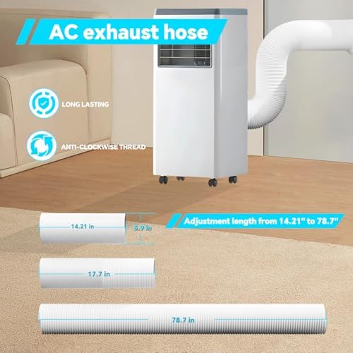 Portable AC Window Vent Kit with 59 Inch Exhaust Hose
