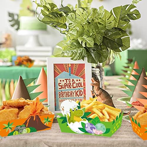 24Pcs Cartoon Dinosaur Serving Trays for Kids Birthday Party