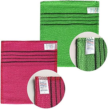8 pcs Asian Exfoliating Bath Washcloth Red Green