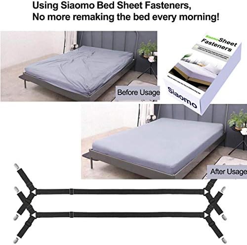 Adjustable Bed Sheet Straps 2Pcs Set Black