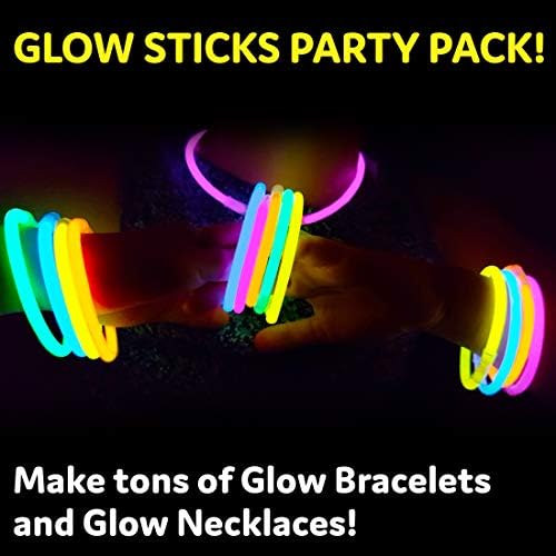 PartySticks 300 Ultra Bright Glow Sticks Jewelry Bulk Party Favors